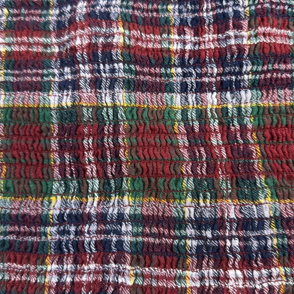 American Eagle Plaid| Puff Sleeve| Smocked Blouse - Picture 8 of 13